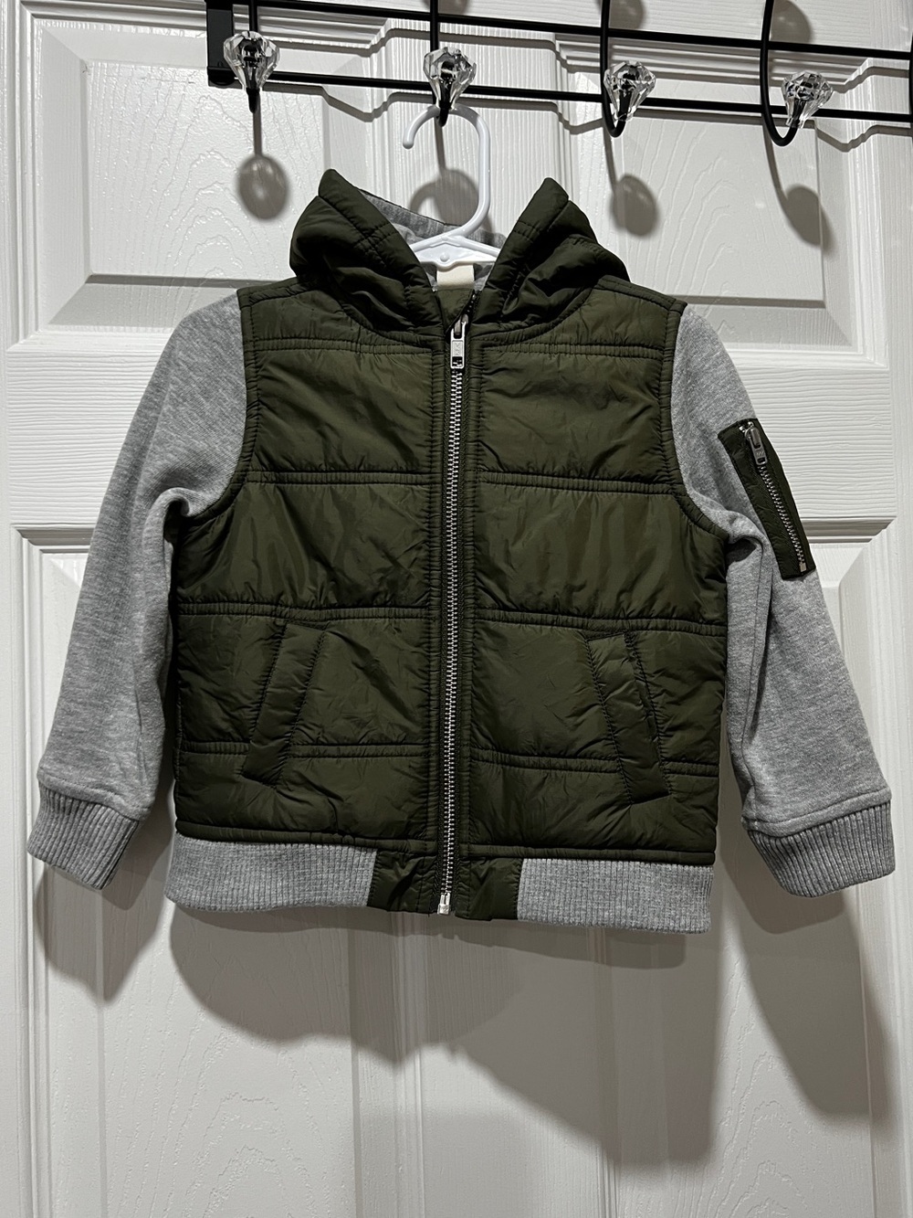 Tucker + Tate Mountain Crest Quilted & Fleece Jacket Size 18 Months Toddler Gray